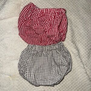 Charming Red and Gray Checkered Kids Bloomers